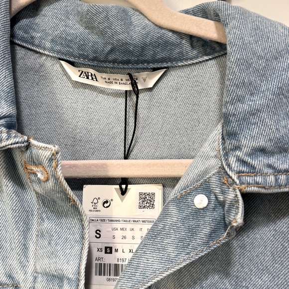 Zara Bermuda Jean Romper New with Tags Size S - Picture 5 of 5